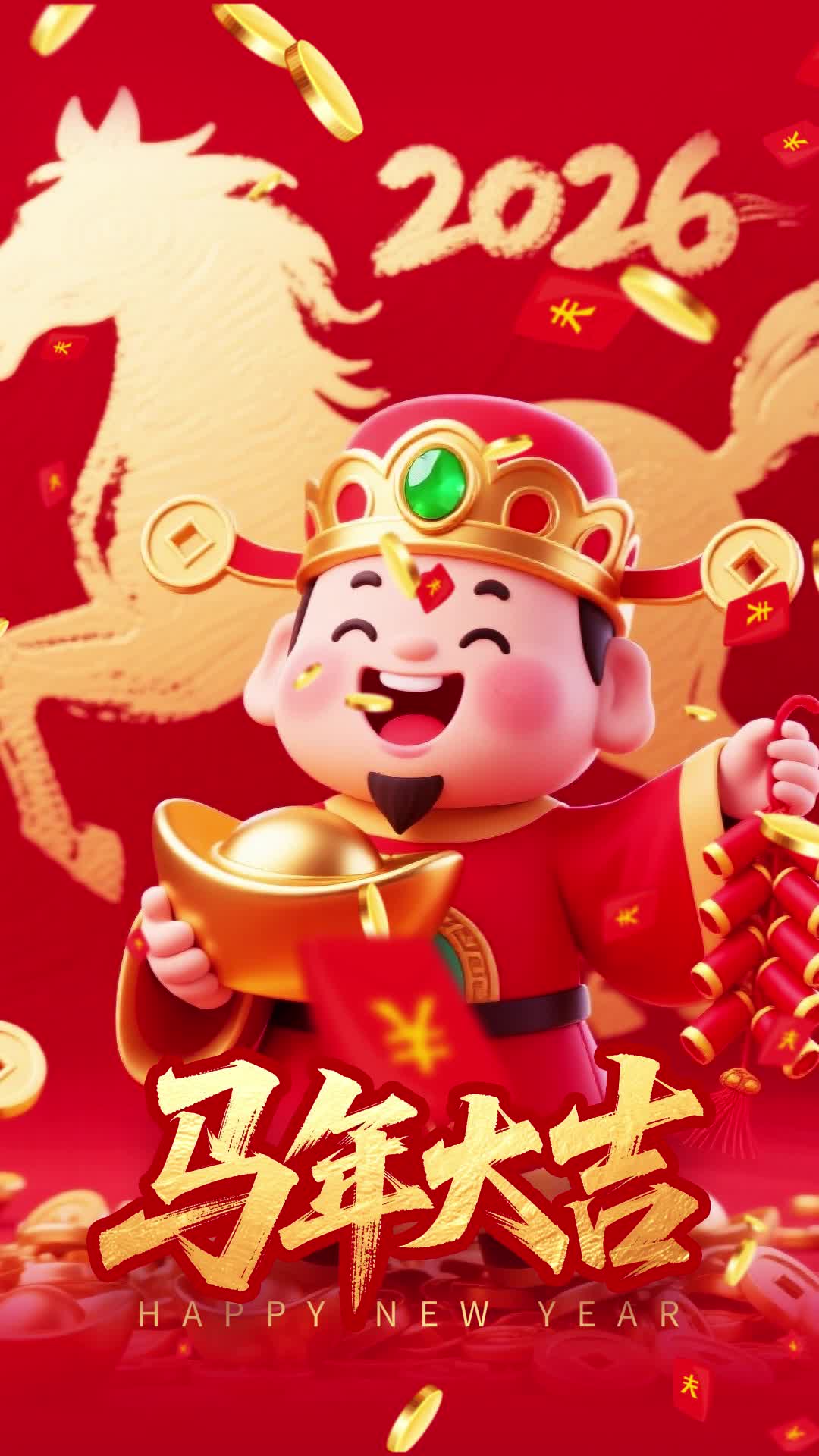 4k红色简约大气风马年大吉2026马年视频海报ae模板AE模板
